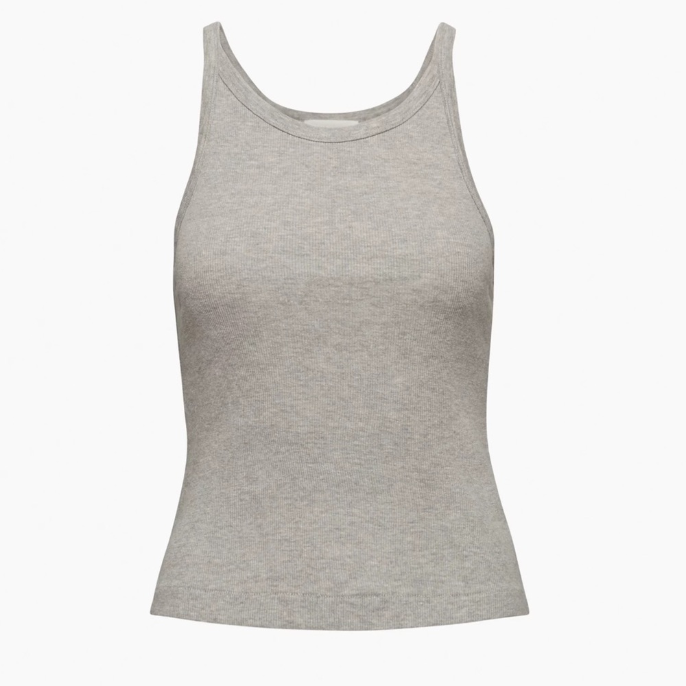 Denim forum the Jane rib tank in light heather grey